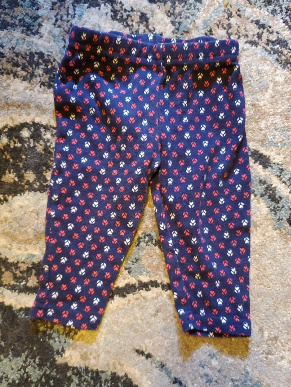Girls Navy, Black and White Cotton Blend Leggings - 5-Pack